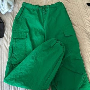 Green parachute pants!